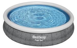 Bestway BELVEDERE, rattan hatású, felfújható peremű puhafalú medence szett 366 cm x76 cm
