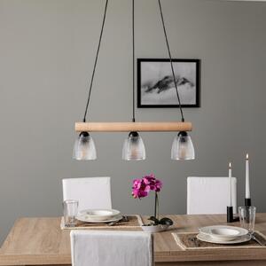 Függőlámpa Envostar, Tisan, dimmable, Átlátszó, Étkező, Fa, Modern