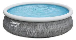 Bestway Marbella rattan hatású felfújható karimájú, puhafalú medence szett 457x 107 cm