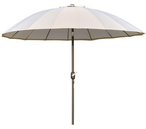 Terasz Napernyő Tekerőmechanizmussal, Állítható, Ф250 cm, Krémszínű Fehér Outsunny