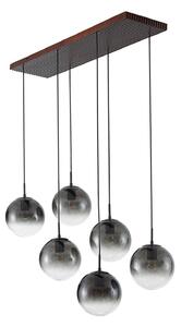 Függőlámpa Lucande, Veloura, dimmable, Szürke, Nappali, Üveg, Dizájn