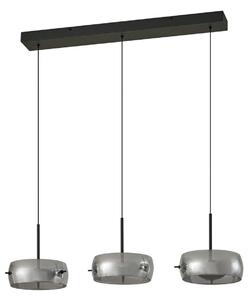 Függőlámpa Lucande, Martis, dimmable, Fekete, Étkező, Üveg, Modern