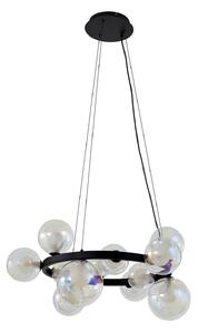 Függőlámpa Lucande, Marvi, dimmable, Fekete, Nappali, Üveg, Modern