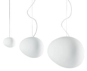 Függőlámpa Foscarini, Gregg piccola, dimmable, Fehér, Nappali, Üveg, Dizájn