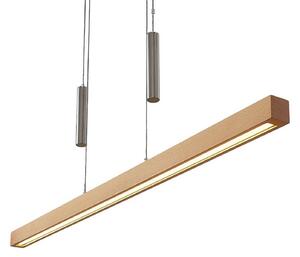 Függőlámpa Lucande, Pia, dimmable, Fa, Nappali, Fa, Modern