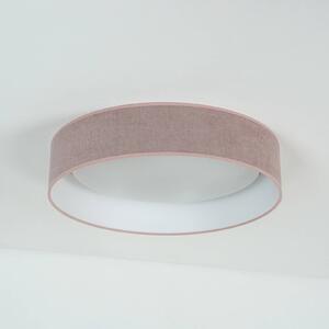 LED mennyezeti lámpa Plafond, rózsaszín, szövet, Ø 45 cm, 3 fokozatú