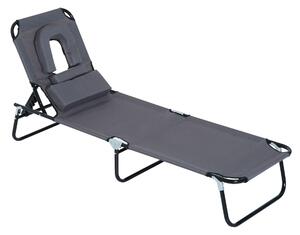 Outsunny összecsukható relax napozóágy Oxford szövetből, szürke | Aosom HU