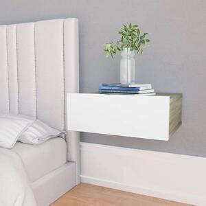 VidaXL 800317 Floating Nightstands 2 pcs White and Sonoma Oak 40
