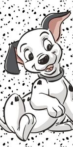 Fekete-fehér pamut gyerek fürdőlepedő 70x140 cm 101 Dalmatians "Lucky" – Jerry Fabrics