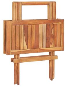 VidaXL tömör tíkfa összecsukható bisztróasztal 60 x 60 x 65 cm