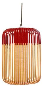Függőlámpa Forestier, Bamboo, dimmable, Piros, Nappali, Bambusz, Boho