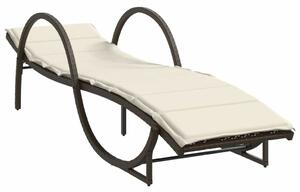 VidaXL Napozóágy - 2 db - Barna Polyrattan - Párnával