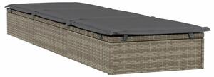 VidaXL Polyrattan Napozóágy - Szürke - 201x55x62 cm