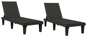 VidaXL 2 db polipropilén napozóágy, 155 x 58 x 83 cm, Fekete