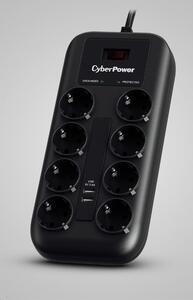 CyberPower P0820SUF0-DE 8 aljzat túlfeszültség védő és USB töltő 2 x 2.4A