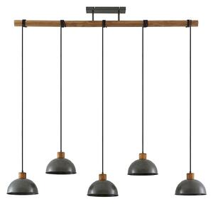 Függőlámpa Lindby, Durbis, dimmable, Szürke, Konyha, Fa, Vintage
