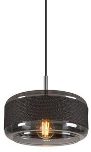 Függőlámpa SLV, Pantilo Rope 27, dimmable, Fekete, Nappali, Üveg, Modern