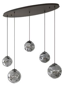 Függőlámpa Lindby, Valentina, dimmable, Szürke, Nappali, Üveg, Dizájn