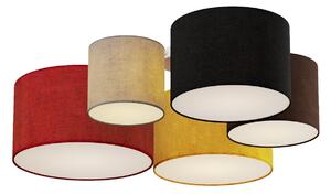 Mennyezeti Lámpa Lindby, Laurenz, dimmable, Többszínű, Nappali, Szövet / Textília, Modern