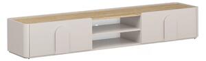 Amilio fiókos TV szekrény 220 cm - kasmír / olajozott tölgy / kasmír fogantyúk