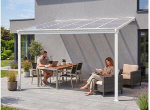 Alumínium pergola LANITPLAST WALL 33 fehér + clear PC LG2085