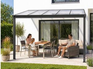 Alumínium pergola LANITPLAST WALL 33 antracit + clear PC LG2086