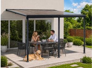 Alumínium pergola LANITPLAST WALL 43 antracit + bronz PC LG2122