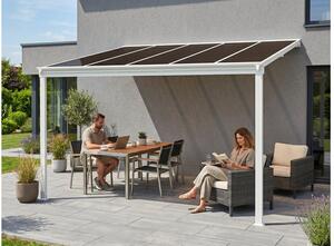 Alumínium pergola LANITPLAST WALL 33 fehér + bronz PC LG2121