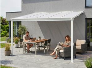 Alumínium pergola LANITPLAST WALL 33 fehér + opal PC LG2119