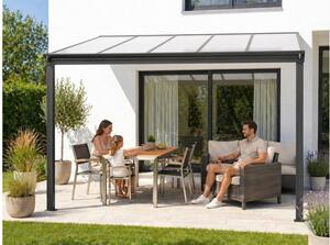 Alumínium pergola LANITPLAST WALL 33 antracit + opal PC LG2118