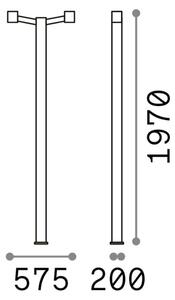 CLIO kültéri kandeláber, fehér, 2 gömbös, 197 cm, E27