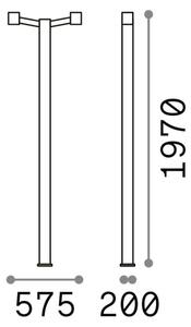 CLIO kültéri kandeláber, antracit, 2 gömbös, 197 cm, E27