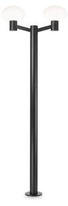 CLIO kültéri kandeláber, fekete, 2 gömbös, 197 cm, E27