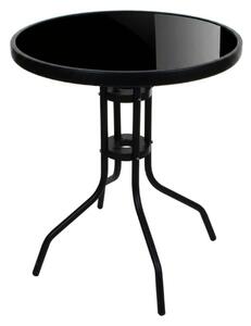 Kerek kerti asztal üveglappal ISLAND BLACK 60 cm, fekete