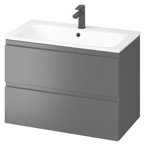 Cersanit Moduo SET, akasztós szekrény 80x45x57 cm + mosogató 80 cm, antracit matt, S801-473-DSM