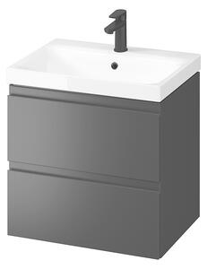 Cersanit Moduo SET, függő szekrény 60x45x62 cm + mosogató 60 cm, antracit matt, S801-483