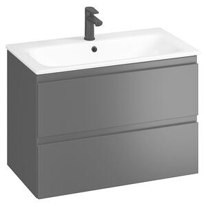 Cersanit Moduo SET, akasztós szekrény 80x45x57 cm + mosogató 80 cm, antracit matt, S801-473-DSM