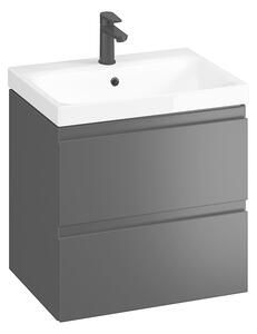 Cersanit Moduo SET, függő szekrény 60x45x62 cm + mosogató 60 cm, antracit matt, S801-486-DSM