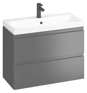 Cersanit Moduo Slim SET, akasztós szekrény 80x38x62 cm + mosogató 80 cm, antracit matt, S801-468-DSM