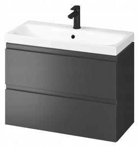 Cersanit Moduo Slim SET, akasztós szekrény 80x38x62 cm + mosogató 80 cm, antracit matt, S801-468-DSM