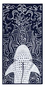 Sötétkék strandtörölköző 90x180 cm Shark – DecoKing