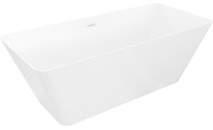 Mexen Velo Slim, szabadon álló kád 170 × 75 cm, fényes fehér, fehér túlfolyóval, 52811707500-20