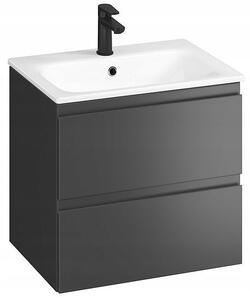 Cersanit Moduo SET, függő szekrény 60x45x57 cm + mosogató 60 cm, antracit matt, S801-472-DSM