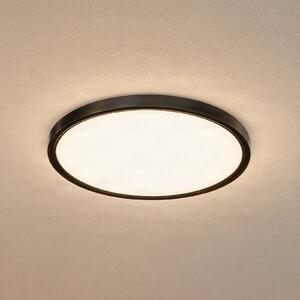 Lindby LED mennyezeti lámpa Pravin, Ø 40 cm, CCT, fekete, Fekete, Nappali / Étkező, Műanyag, Modern
