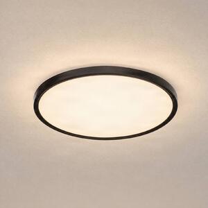Lindby Smart LED mennyezeti lámpa Pravin, Ø 50 cm, CCT, fekete, dimmelhető, Fekete, Nappali / Étkező, Műanyag, Modern