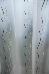 Szürke hullámos hímzett voile készfüggöny 140x250 fehér