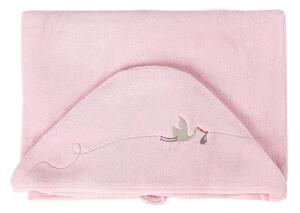 Rózsaszín pamut kapucnis gyerek törölköző 80x135 cm Bebemarin - Foutastic