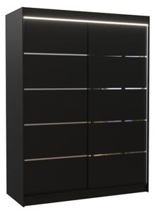 LUFT tolóajtós szekrény, 150x200x58, fekete