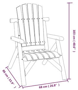 VidaXL tömör lucfenyő kerti szék 68 x 86 x 103 cm