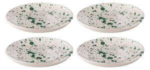 Fehér-zöld agyagkerámia desszertes tányér készlet 4 db-os ø 18 cm Carnival – Ladelle
